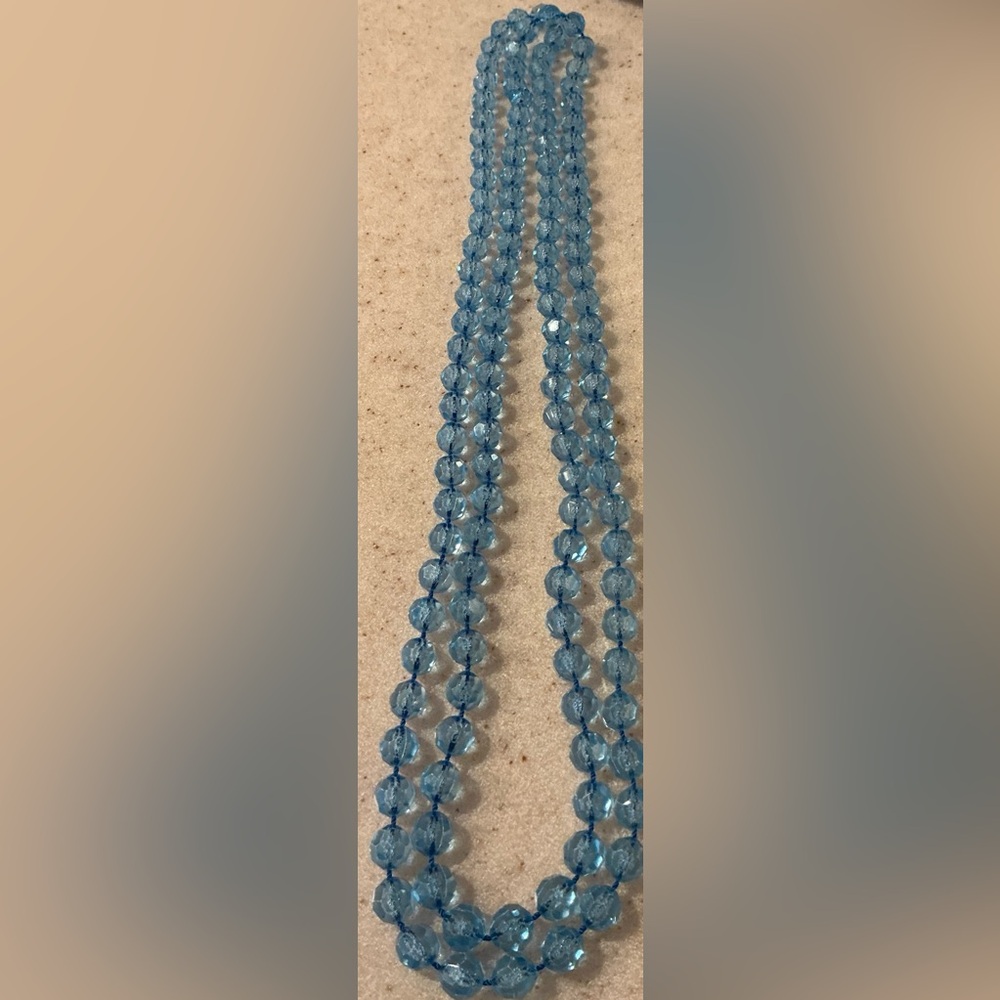 Blue Multi-Strand Beaded Necklace